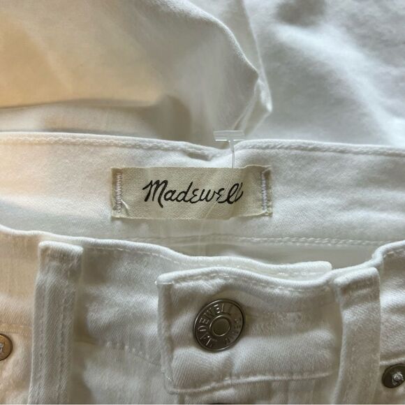 NWT Madewell 10" High Rise Skinny Jeans in Pure White: Step-Hem Edition - Picture 8 of 10